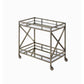 Kristensen Serving Cart, Antique Gold & Mirrored Shelving