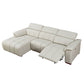 Modern Leather Chaise Sectional Sofa w/ Adjustable Foot & Headrest 113" (2 Colors)