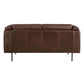 MCM Styled Brown Genuine Leather Loveseat Sofa 63" - Revel Sofa 