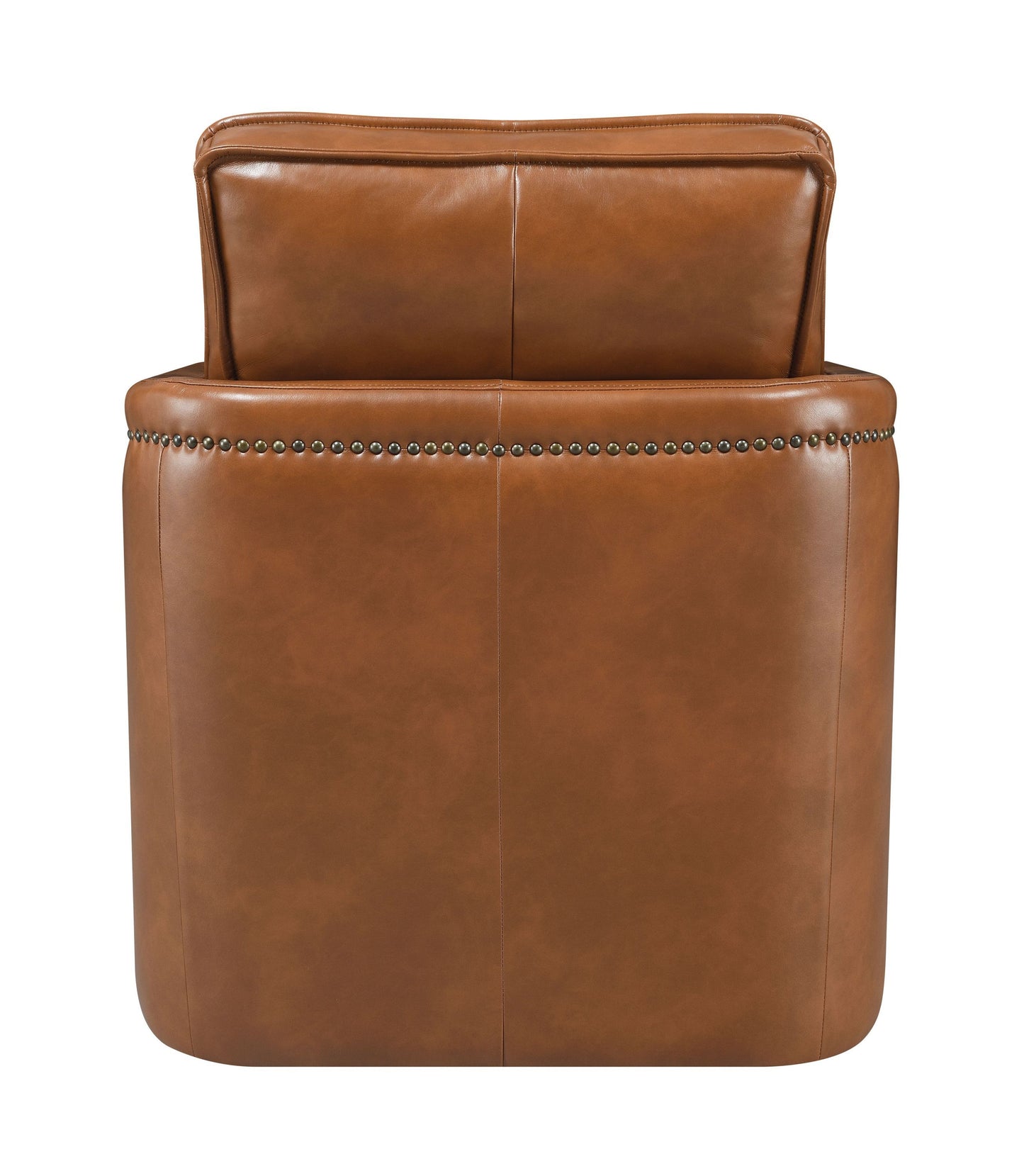 Rocha MCM Square Arm Accent Swivel Chair, Brown or Black Leather Aire - Revel Sofa 