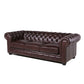 Classic Chesterfield Tufted Leather Nailhead Sofa 95" (5 Colors)