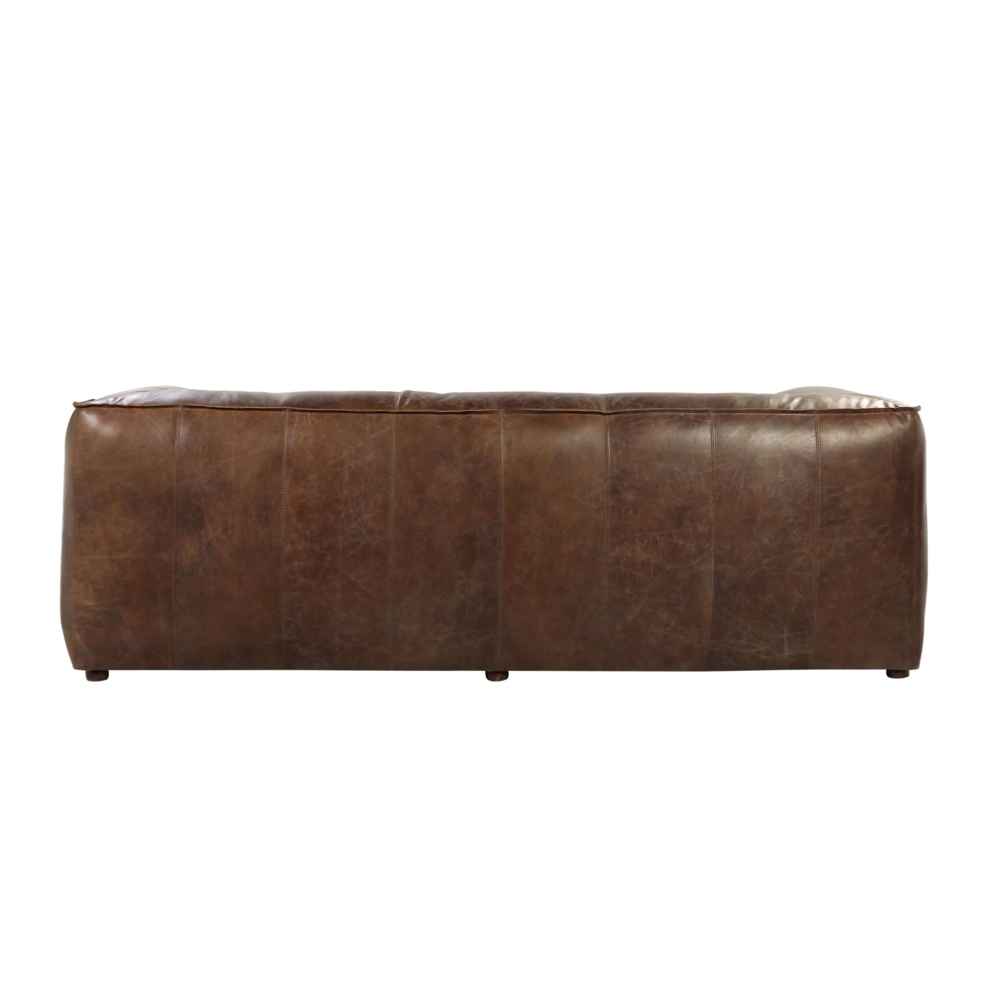 Classic Brancaster Sofa in Retro Brown Top Grain Leather 98" - Revel Sofa 