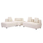 Modern Modular 3-piece Sectional Boucle Sofa in Beige or Gray