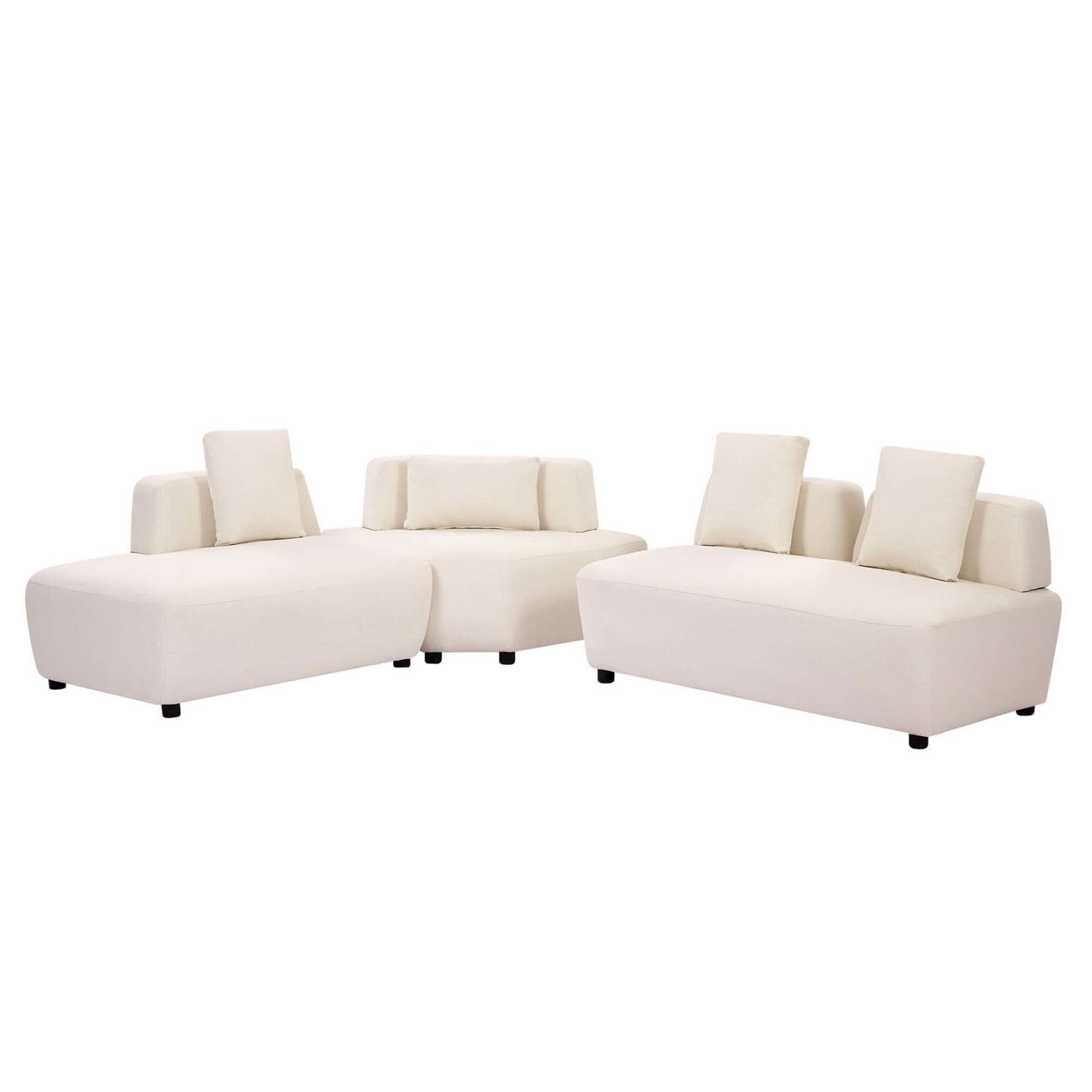 Modern Modular Sectional Boucle Fabric Sofa 92" (2 Colors)