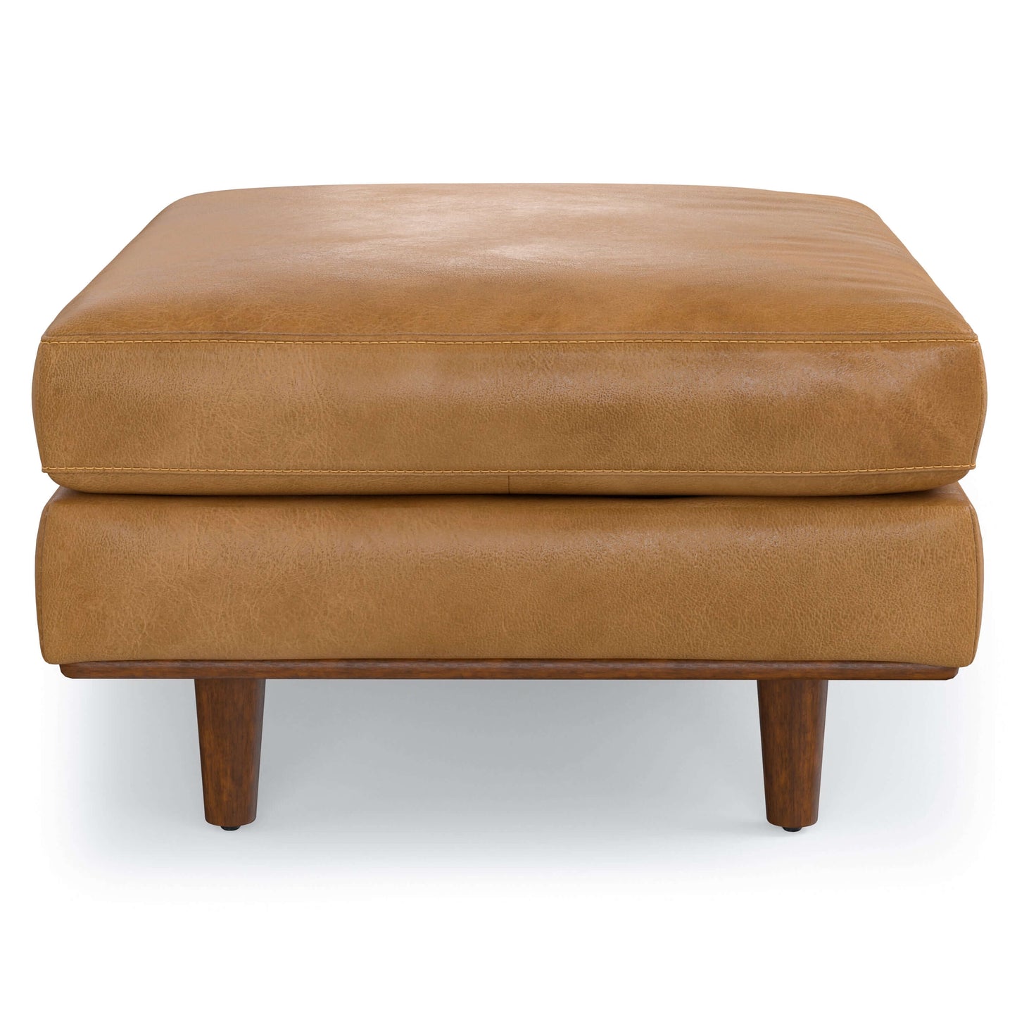 Morrison MCM Styled Leather Square Ottoman - Revel Sofa 