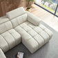 Modern Leather Chaise Sectional Sofa w/ Adjustable Foot & Headrest 113" (2 Colors)