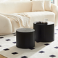 Handcrafted MDF Round Accent Table Set w/ Storage (2 Colors)