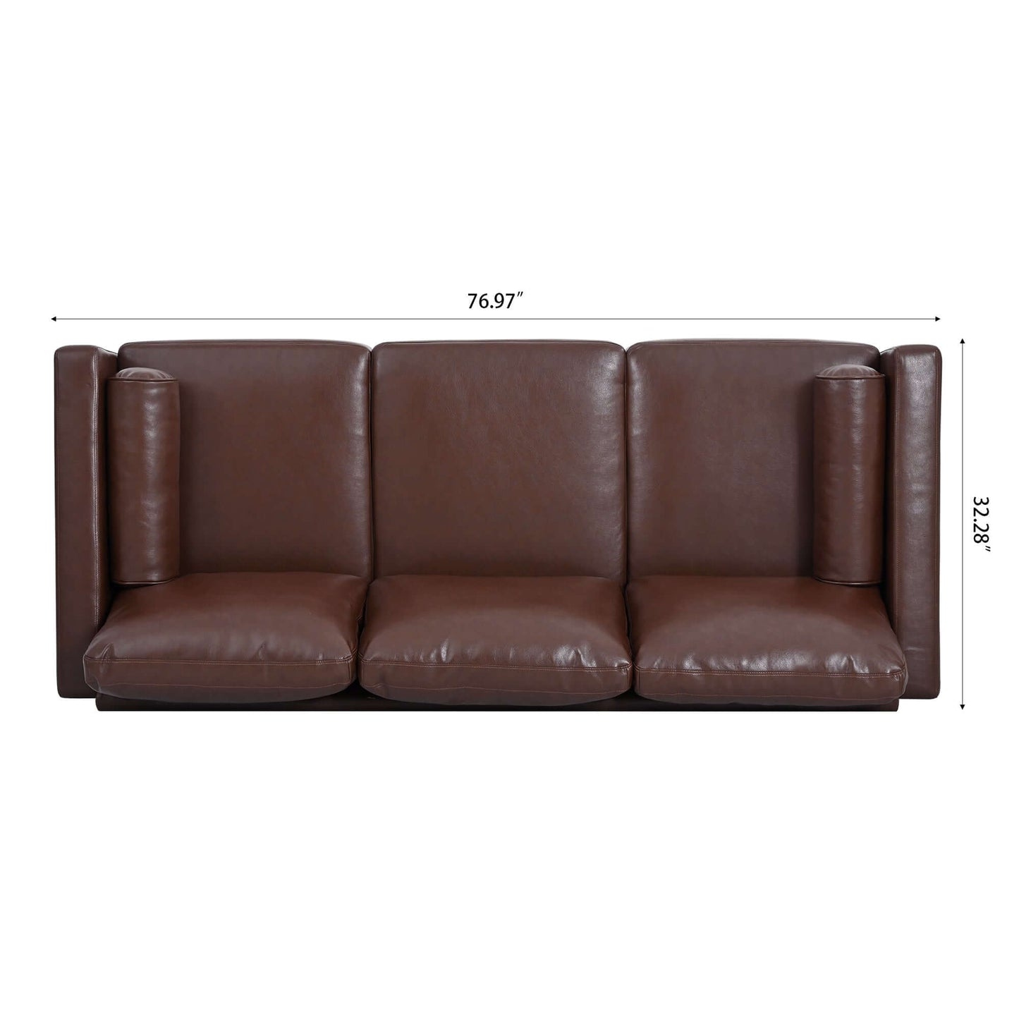 MCM Faux Leather 3 Seat Sofa 77"