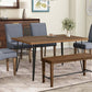 Modern Wood Dining Table Set 6 Pc: Table + 4 Upholstered Chairs + 1 Bench - Revel Sofa 