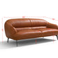 Leonia Contemporary Italian Leather Sofa Tan 88”