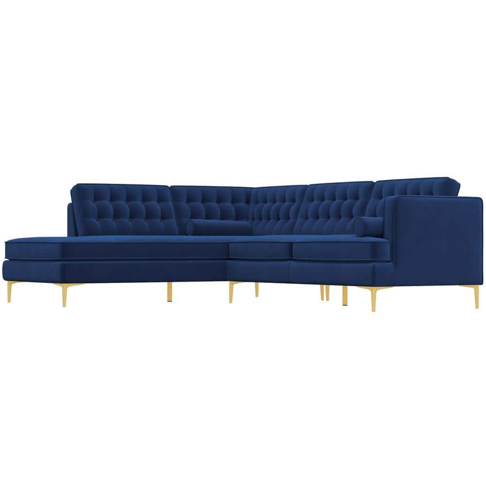 Brooke MCM Tufted Sectional Chaise Sofa 101" (3 Colors)