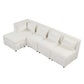 Modular 5pc Sectional Sofa with Storage Ottoman & 5 Throw Pillows - Revel Sofa 