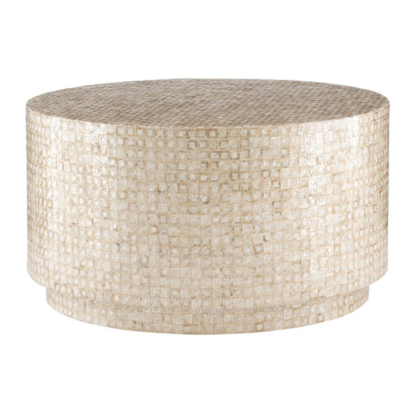 Perrin Capiz Mosaic MDF Round Coffee Table 30