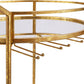 Round Gold Metal 2 Tiered Bar Cart