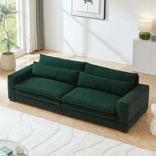 Modern Low Profile Fabric 4 Seater Sofa Couch 104" (4 Colors)