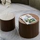 Handcrafted MDF Round Accent Table Set w/ Storage (2 Colors)