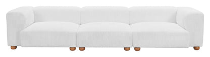 Tayte Big Deep Seated Modular Corduroy Sofa Couch, White (150")