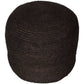 Lillian Boho Chic Round Wicker Ottoman, Black or Natural Colors 18" - Revel Sofa 