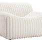 Osterbro Channel Tufted Lounge Accent Chair in Cream White - Revel Sofa 