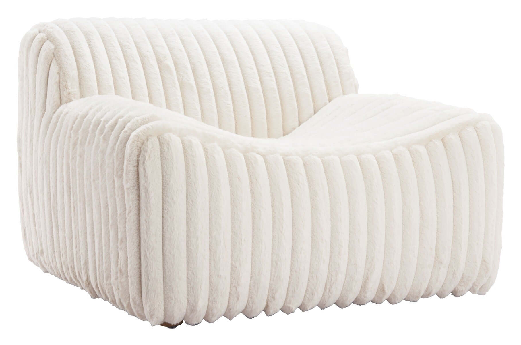 Osterbro Channel Tufted Lounge Accent Chair in Cream White - Revel Sofa 