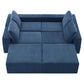 Modular U Shape Dual Chaise Chenille Fabric Sectional Sofa in blue, 110 inches, customizable seating configuration.