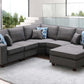 Sonoma Modular Linen Corner Sectional Sofa and Ottoman 98" - Revel Sofa 