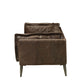 Porchester Chocolate Top Grain Leather Loveseat Sofa 71"