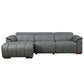 Modern Leather Chaise Sectional Sofa w/ Adjustable Foot & Headrest 113" (2 Colors)