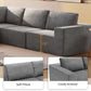 Modern Modular Low Profile Corner Sectional Sofa 116"