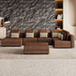 Modular Corner Sectional Sofa with Movable Ottoman in Brown or Black (113")