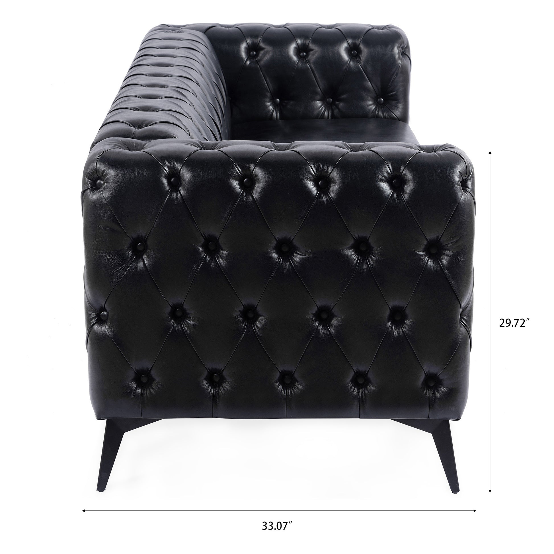 Styled Button-Tufted Square Arm Sofa, 3 Seater 84” - Revel Sofa 