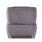 Decapree Accent Lounge Chair Top Grain Leather Gray Velvet