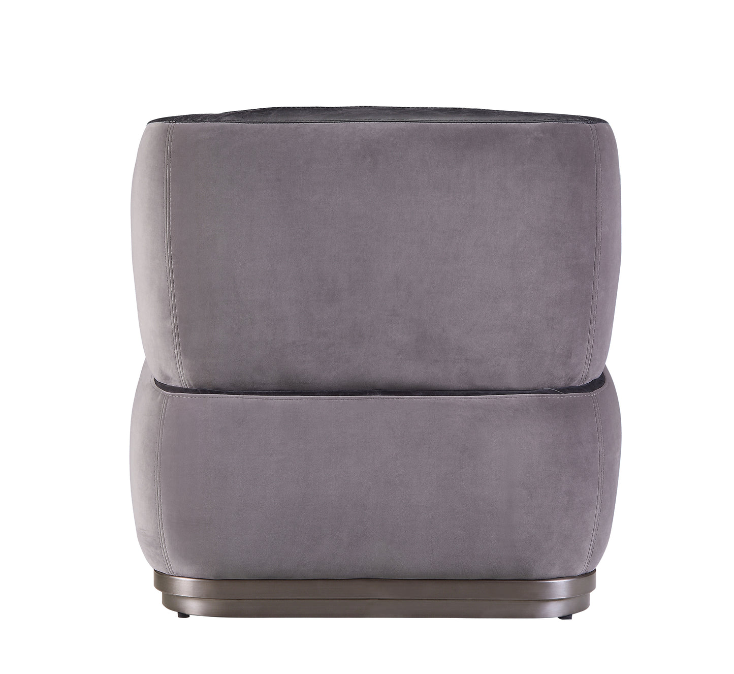 Decapree Accent Lounge Chair Top Grain Leather Gray Velvet