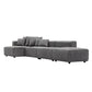 Soft Corduroy Sectional Modular Sofa 3 or 4 Piece Set, Gray or Beige - Revel Sofa 