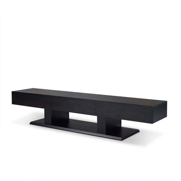 Follian Contemporary Wood TV Stand in Black (70