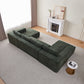 Modern Low Pro Dual Chaise Sectional Sofa in Soft Chenille Fabric 138" (3 Colors)