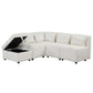 Modular 5pc Sectional Sofa with Storage Ottoman & 5 Throw Pillows - Revel Sofa 