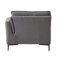 Meka Top Grain Gray Leather Sectional RF Chaise Sofa - Revel Sofa 