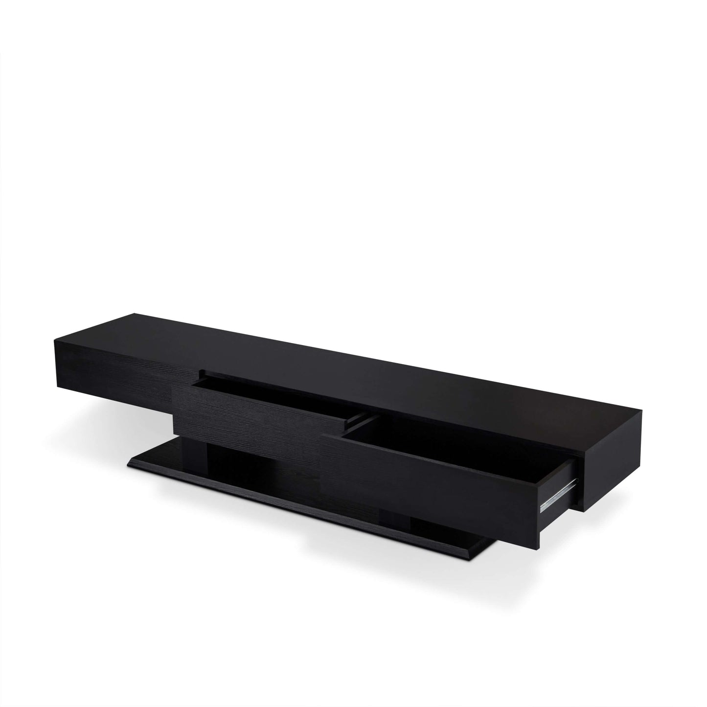 Follian Contemporary Wood TV Stand in Black (70")