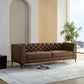 Elegant MCM Tufted Leather Sofa 90" (2 Colors)