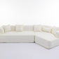 Modular Sectional Modern Minimalist Boucle Sofa, White or Beige 125" - Revel Sofa 