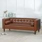 MCM Tufted Faux Leather Sofa 79"