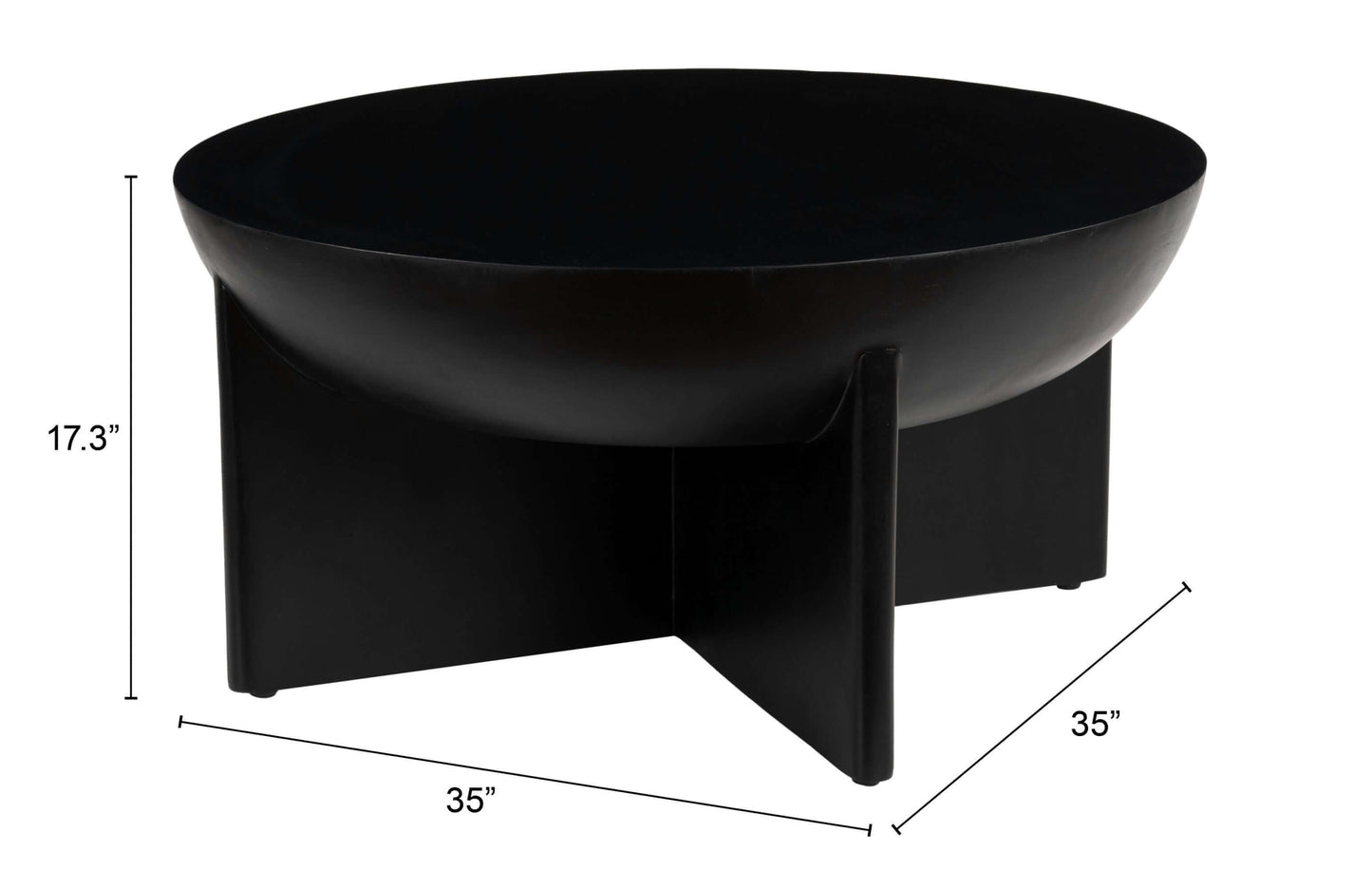 Tume Solid Wood Coffee Table in Black - Revel Sofa 