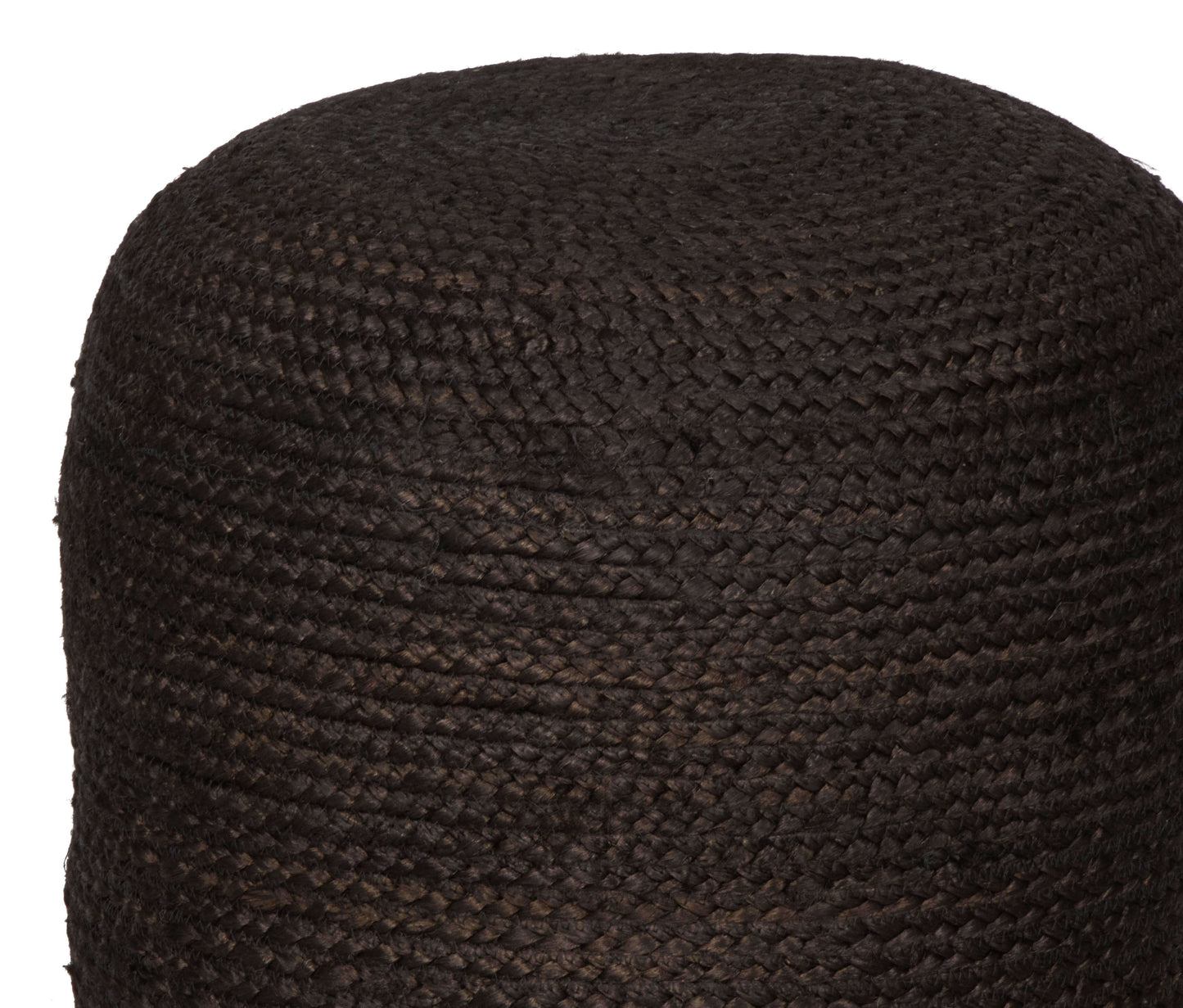 Lillian Boho Chic Round Wicker Ottoman, Black or Natural Colors 18" - Revel Sofa 