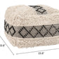 Pisco Boho Hip Fabric Ottoman Cube, Beige & Black 24" - Revel Sofa 
