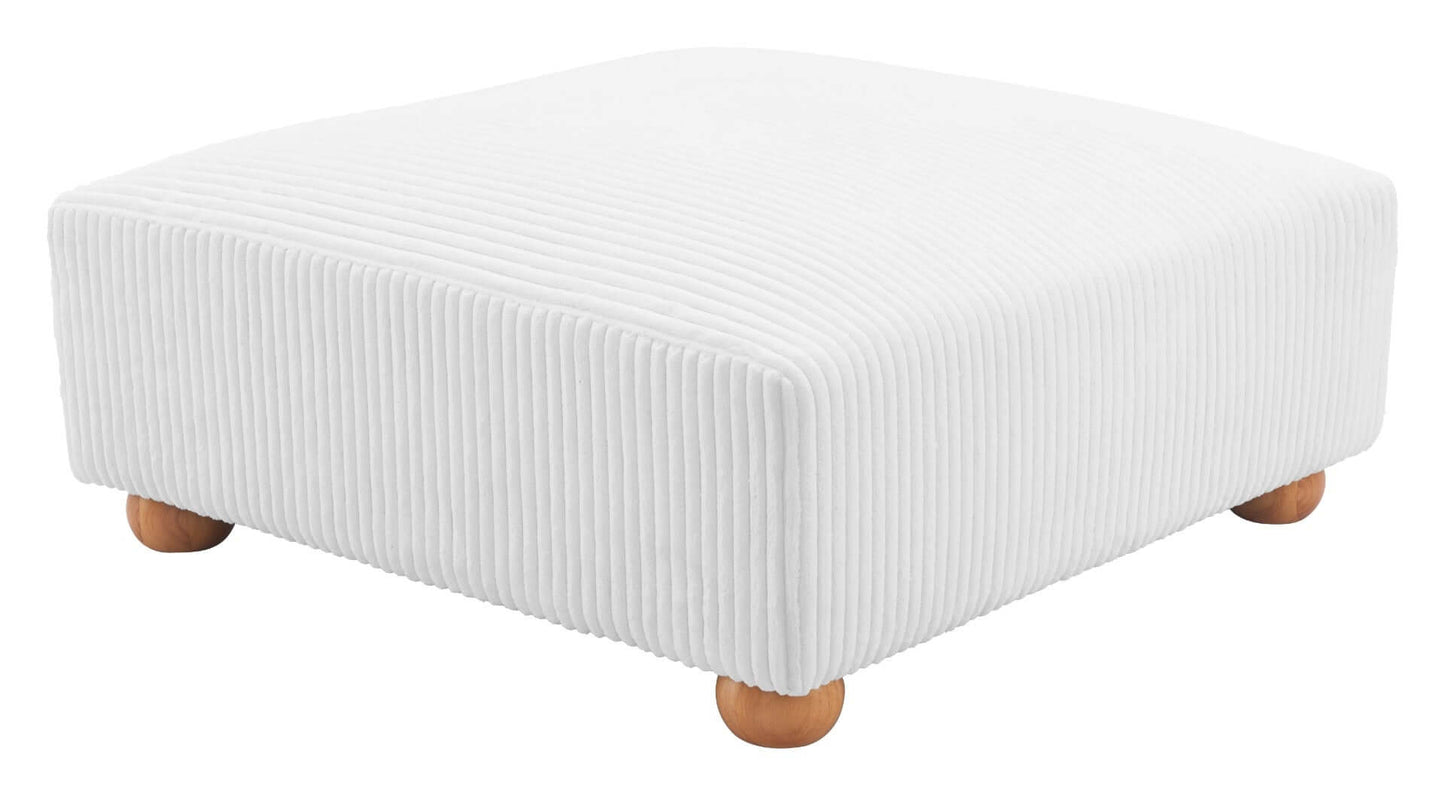 Tayte Deep Seated Modular Corduroy Sofa White 150"