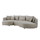 Modern Curved Faux Leather Chaise Sofa Sectional 128" (3 Colors)