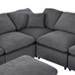 Modern Low Profile Modular U-Shaped Sectional Sofa with Ottoman in Gray or Beige 129" - Revel Sofa 