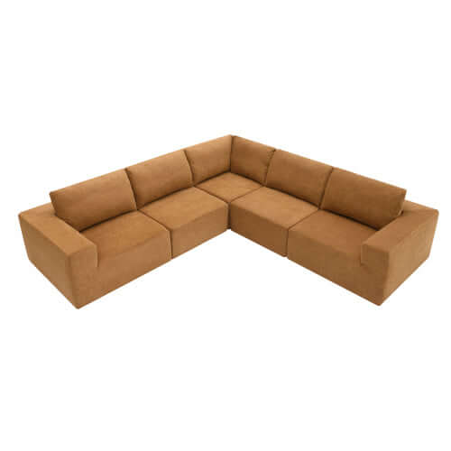 Modern Modular Low Profile Square Arm Corner Sectional Sofa (116")