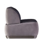 Decapree Accent Lounge Chair Top Grain Leather Gray Velvet